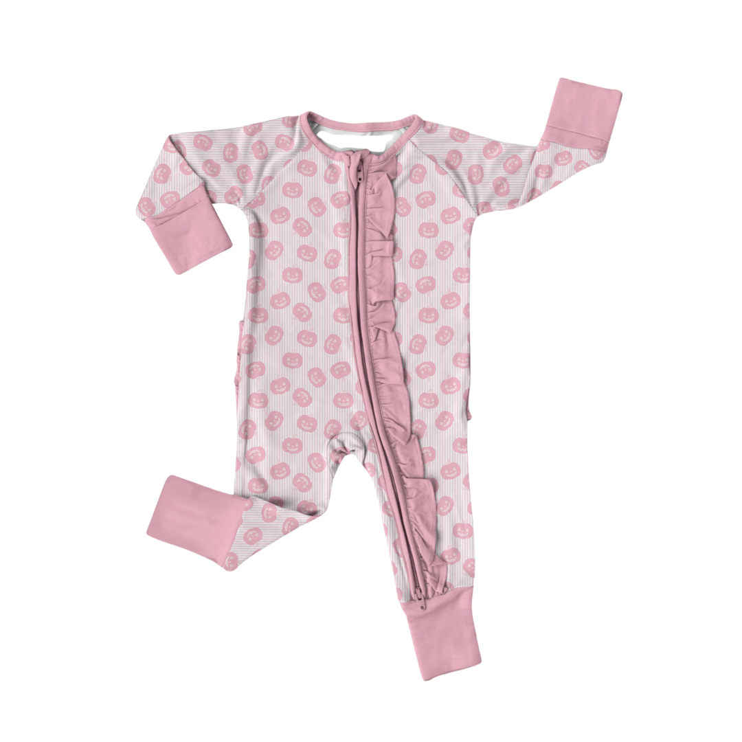 Pretty Little Pumpkins Bamboo Ruffle Zippy