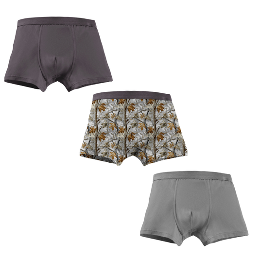 Gray Camo 3 Pack Bamboo Boxers