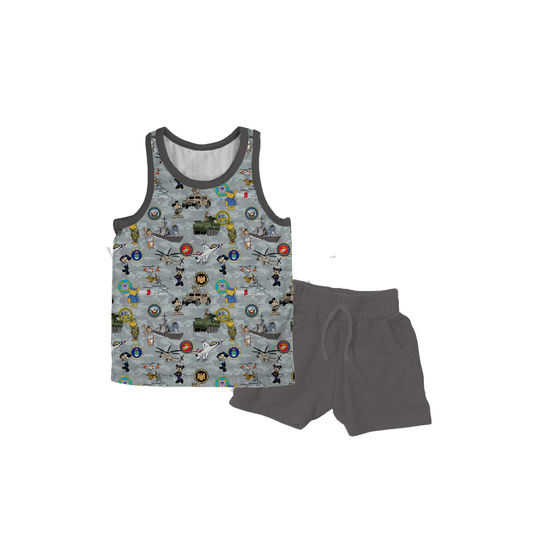 Military Family Bamboo Muscle Tank & Shorts Set