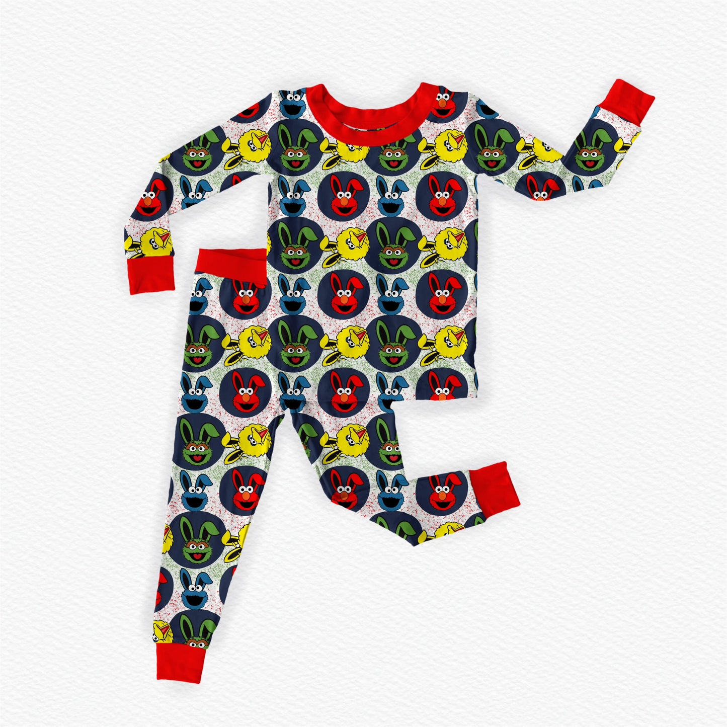 Easter With Elmo Bamboo Long Sleeve Two Piece Pajama Set