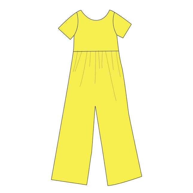 Solid Yellow Bamboo Women's Wide Leg Romper