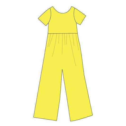 Solid Yellow Bamboo Wide Leg Romper