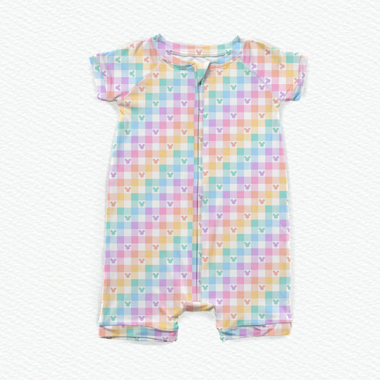 Checkered Pastels Bamboo Shortie