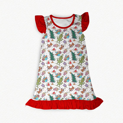 Mean But Merry Flutter Sleeve Bamboo Short Sleeve Nightgown