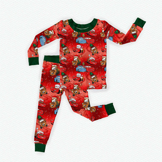 Christmas In Radiator Springs Bamboo Long Sleeve Two Piece Pajama Set