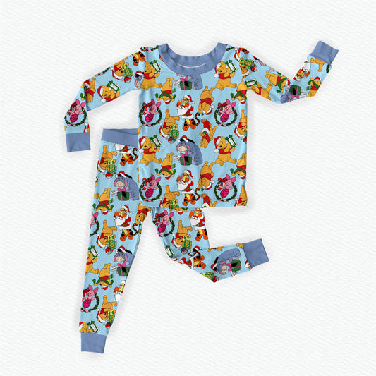 100 Acre Wood Winter Wonderland Bamboo Long Sleeve Two Piece Pajama Set