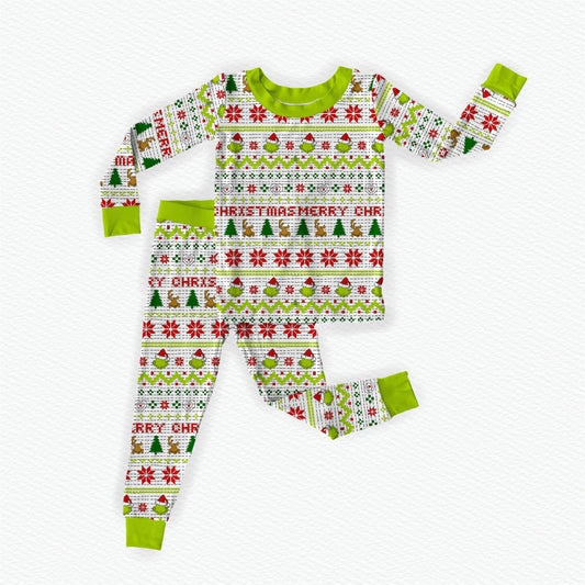 Grumpmas Fair Isle Bamboo Long Sleeve Two Piece Pajama Set