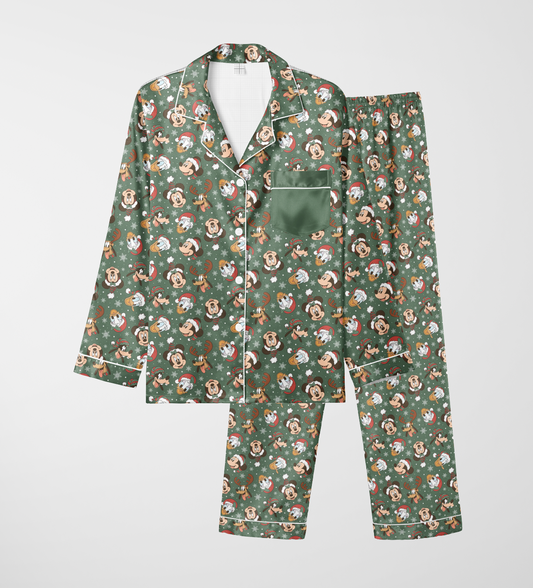 Christmas At Walt's Bamboo Sleepover Long Sleeve & Pants Two Piece Pajama Set