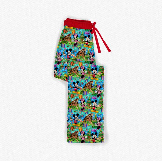 Candy Cane Lane Bamboo Adult Straight Leg Style Pants