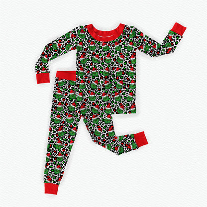 Meowy Grumpmas Bamboo Long Sleeve Two Piece Pajama Set