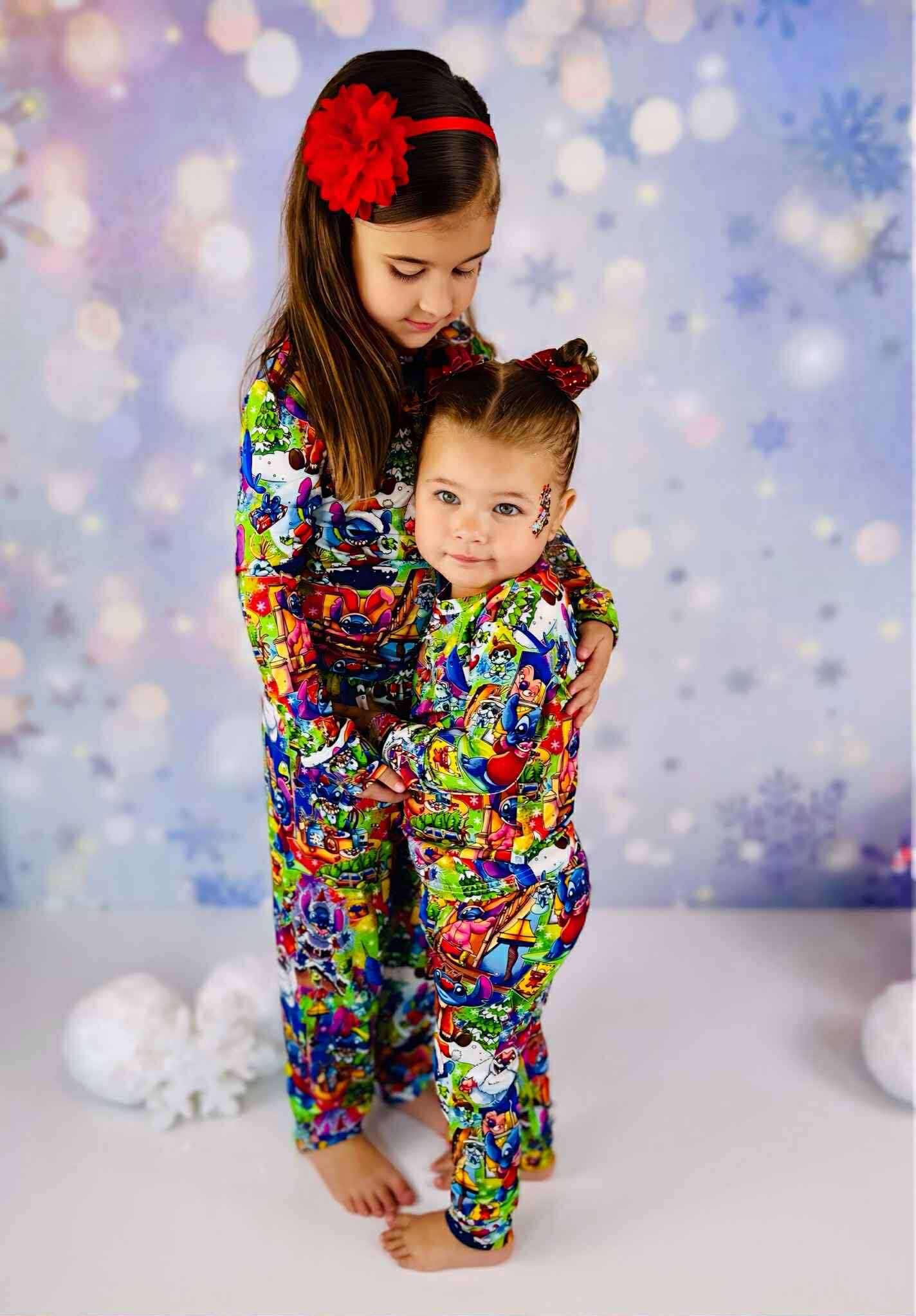 Merry Stitchmas 626 Day Bamboo Long Sleeve Two Piece Pajama Set