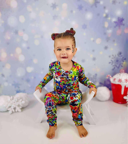 Merry Stitchmas 626 Day Bamboo Long Sleeve Two Piece Pajama Set