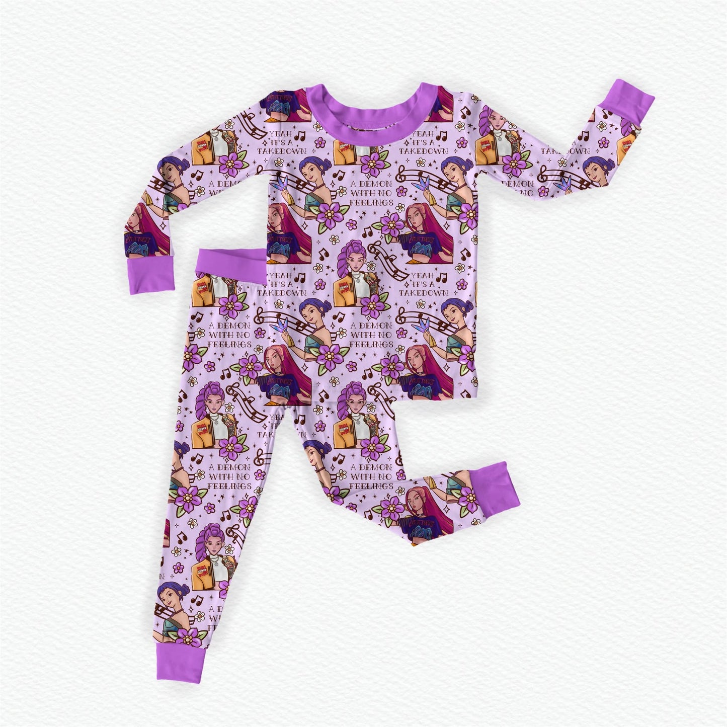 Huntrix Bamboo Long Sleeve Two Piece Pajama Set