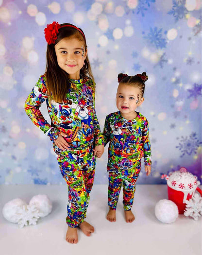 Merry Stitchmas 626 Day Bamboo Long Sleeve Two Piece Pajama Set