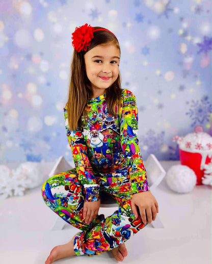 Merry Stitchmas 626 Day Bamboo Long Sleeve Two Piece Pajama Set