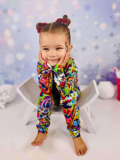 Merry Stitchmas 626 Day Bamboo Long Sleeve Two Piece Pajama Set