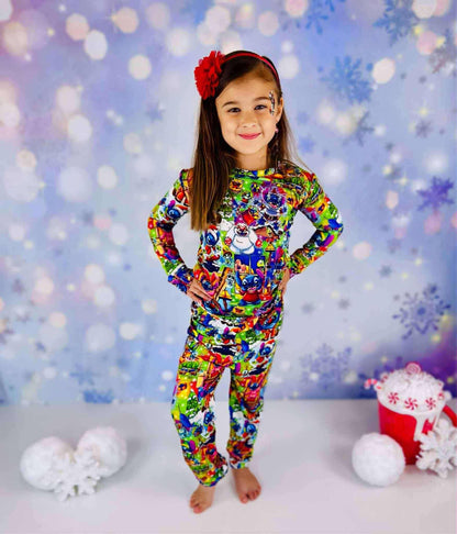 Merry Stitchmas 626 Day Bamboo Long Sleeve Two Piece Pajama Set