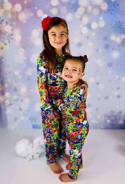 Merry Stitchmas 626 Day Bamboo Long Sleeve Two Piece Pajama Set