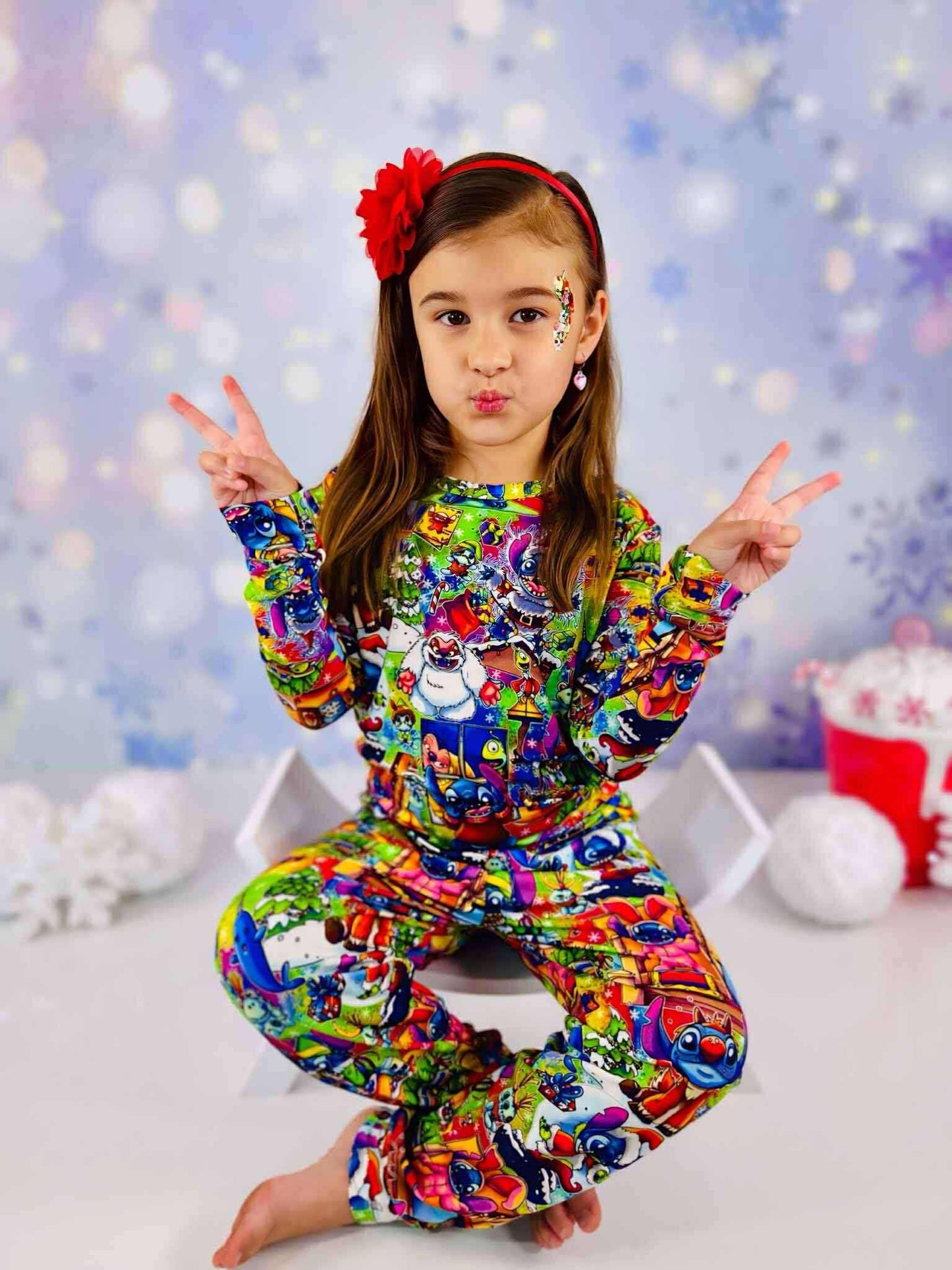 Merry Stitchmas 626 Day Bamboo Long Sleeve Two Piece Pajama Set