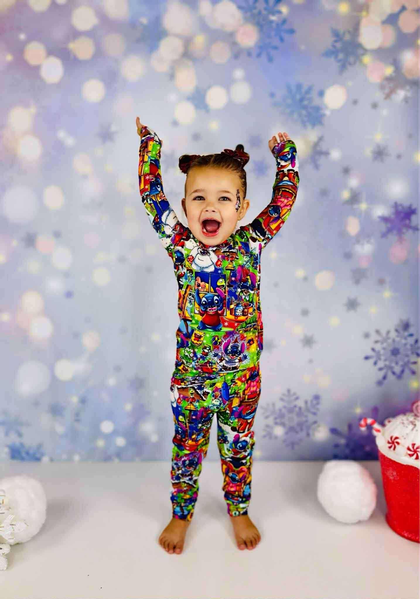 Merry Stitchmas 626 Day Bamboo Long Sleeve Two Piece Pajama Set