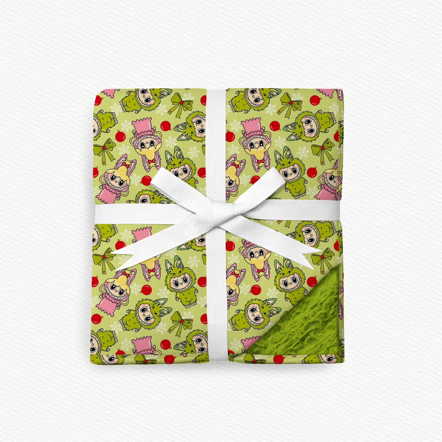 Lou Who Labubu Christmas Fur Backed Bamboo Blanket