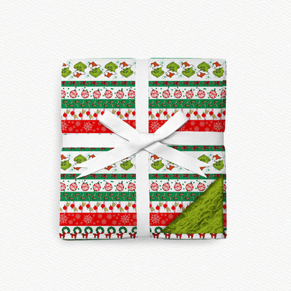 Whoville Christmas Fur Backed Bamboo Blanket