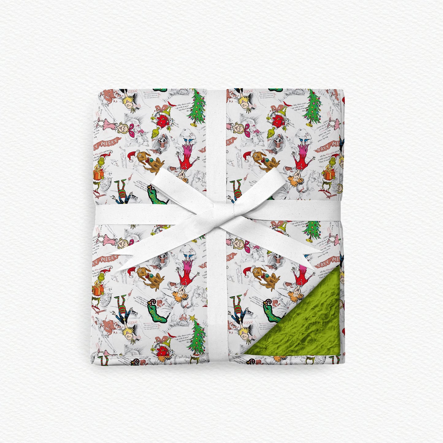 Storybook Grump Christmas Fur Backed Bamboo Blanket
