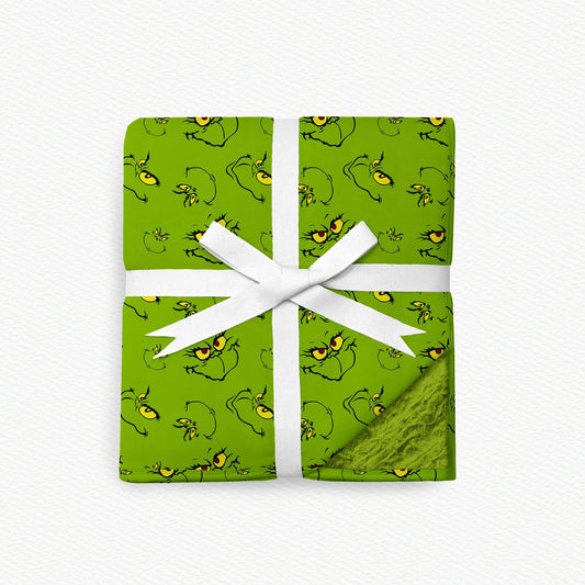Mean & Green Christmas Fur Backed Bamboo Blanket