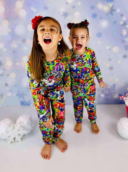 Merry Stitchmas 626 Day Bamboo Long Sleeve Two Piece Pajama Set