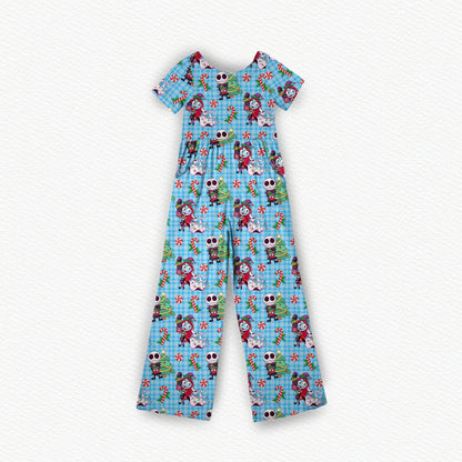 Festive Fright Christmas Bamboo Women's Wide Leg Romper