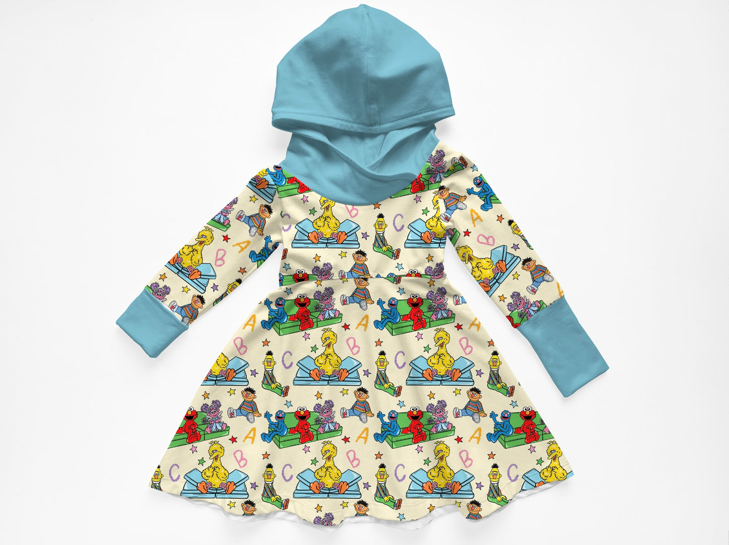 Alphabet Adventures Bamboo Long Sleeve Hooded Twirl Dress