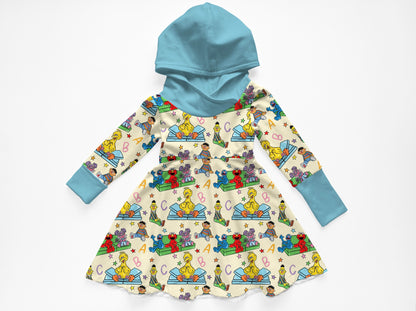 Alphabet Adventures Bamboo Long Sleeve Hooded Twirl Dress