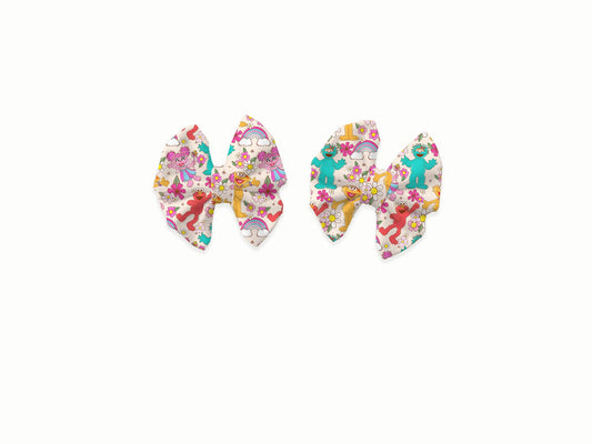 Sunny Florals Piggy Bows (Set of 2)