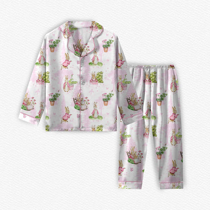 Peter In Pink Bamboo Long Sleeve Lounge Set