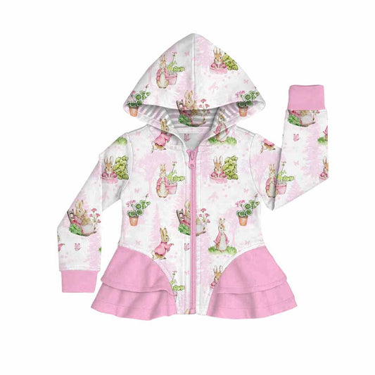 Peter In Pink Bamboo Ruffle Zip Up Jacket