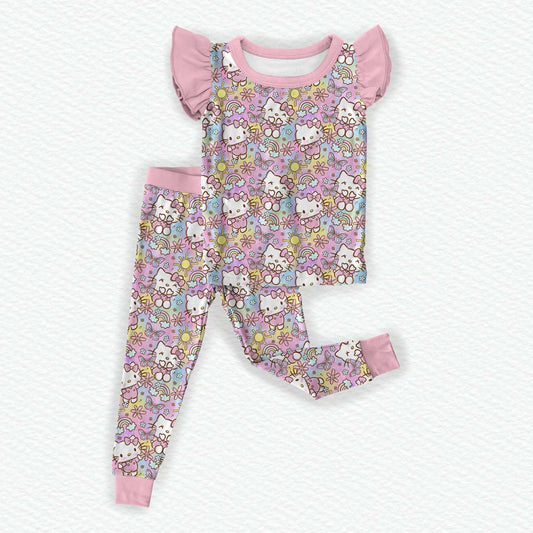 Hello Kitty Flutter Sleeve Bamboo Short Sleeve Two Piece Pajama Set