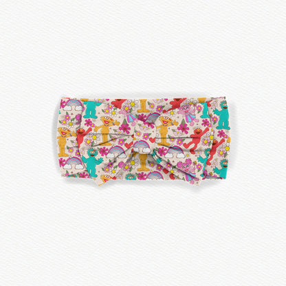 Sunny Florals Bamboo Bow Headband