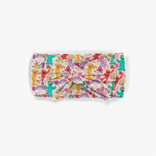 Sunny Florals Bamboo Bow Headband