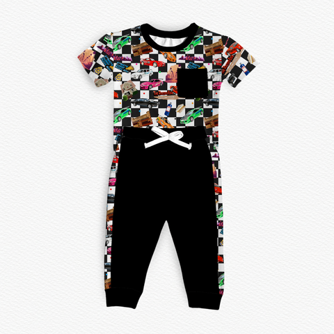 Streets Closed Pizza Boy Bamboo Pocket Tee & Racer Stripe Pants Set