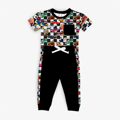 Streets Closed Pizza Boy Bamboo Pocket Tee & Racer Stripe Pants Set