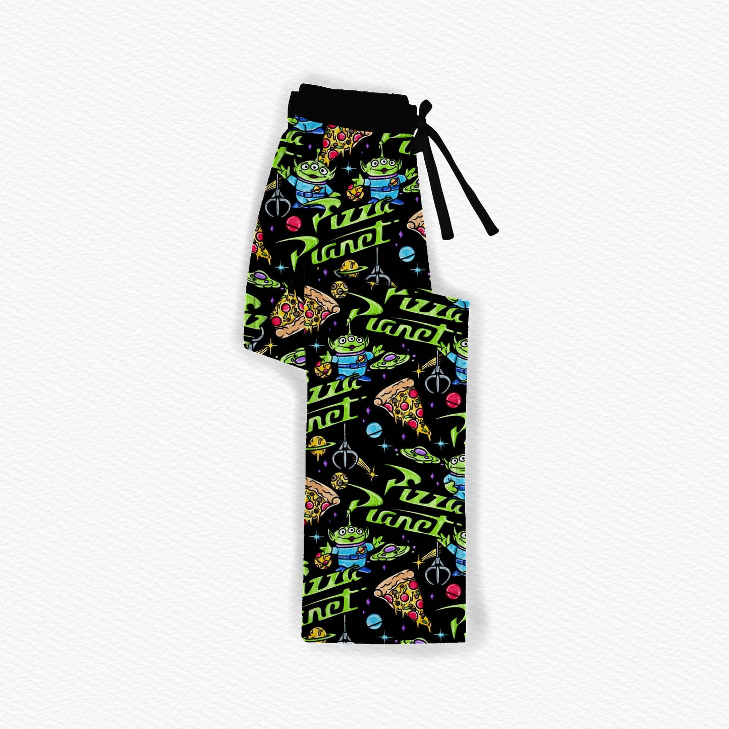 Pizza Planet Bamboo Adult Straight Leg Style Pants