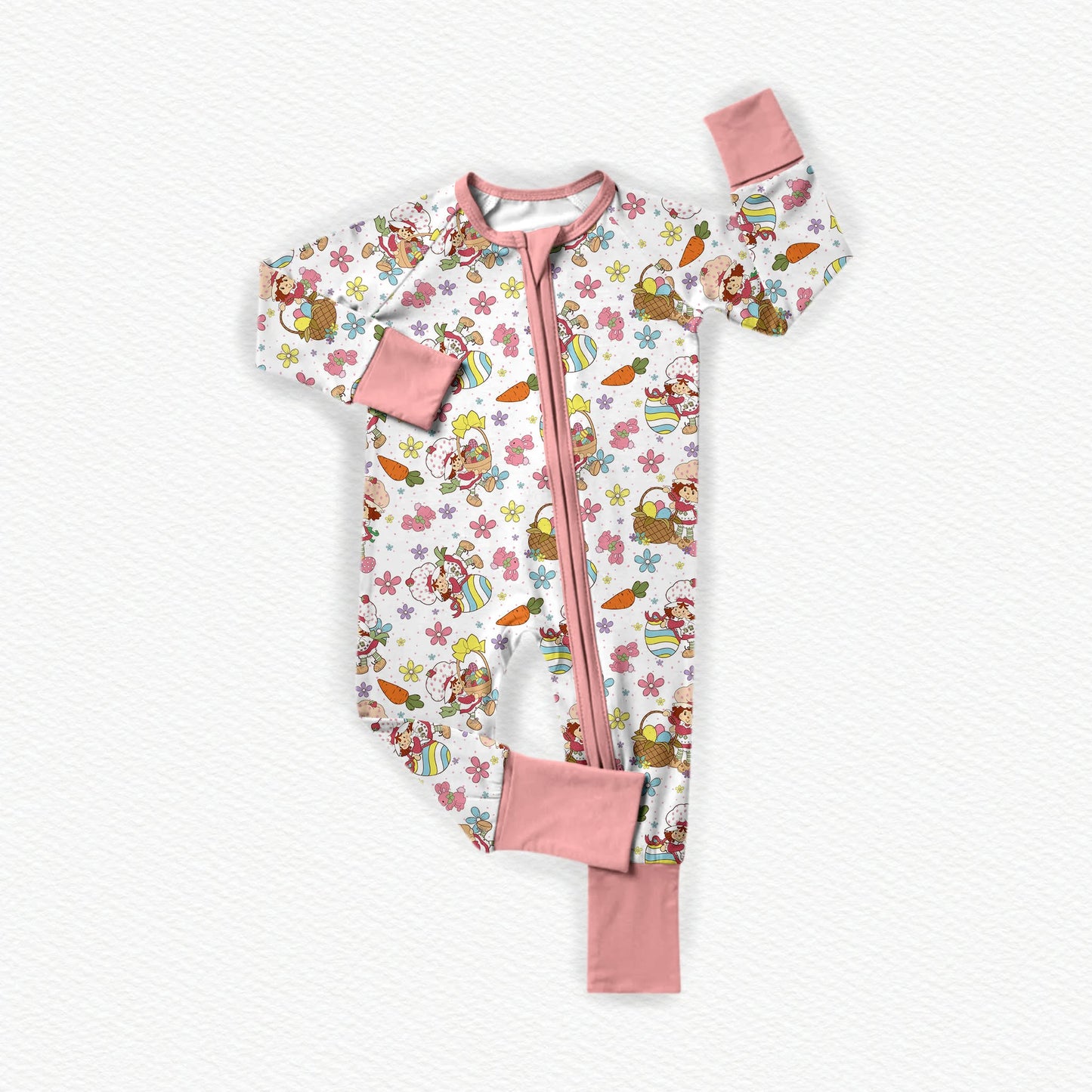 Strawberry Egg Hunt Bamboo Zippy Pajamas