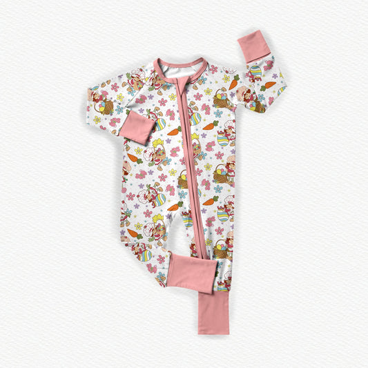 Strawberry Egg Hunt Bamboo Zippy Pajamas