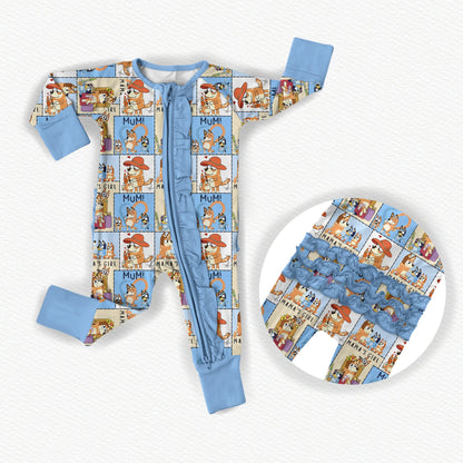 Mama's Girl Ruffle Bamboo Zippy Pajamas