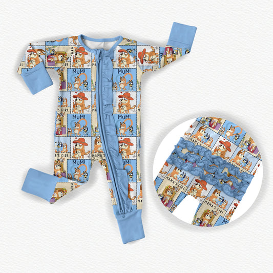 Mama's Girl Ruffle Bamboo Zippy Pajamas