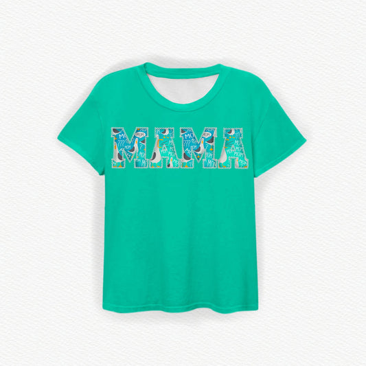 MOM? MAMA Embroidered Bamboo Tee