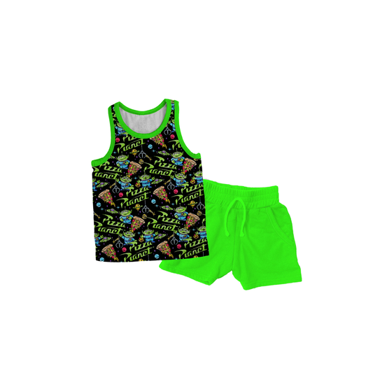 Pizza Planet Bamboo Muscle Tank & Shorts Set
