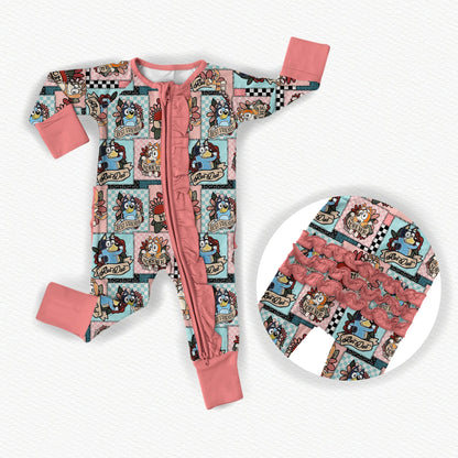 #MOMLIFE Ruffle Bamboo Zippy Pajamas