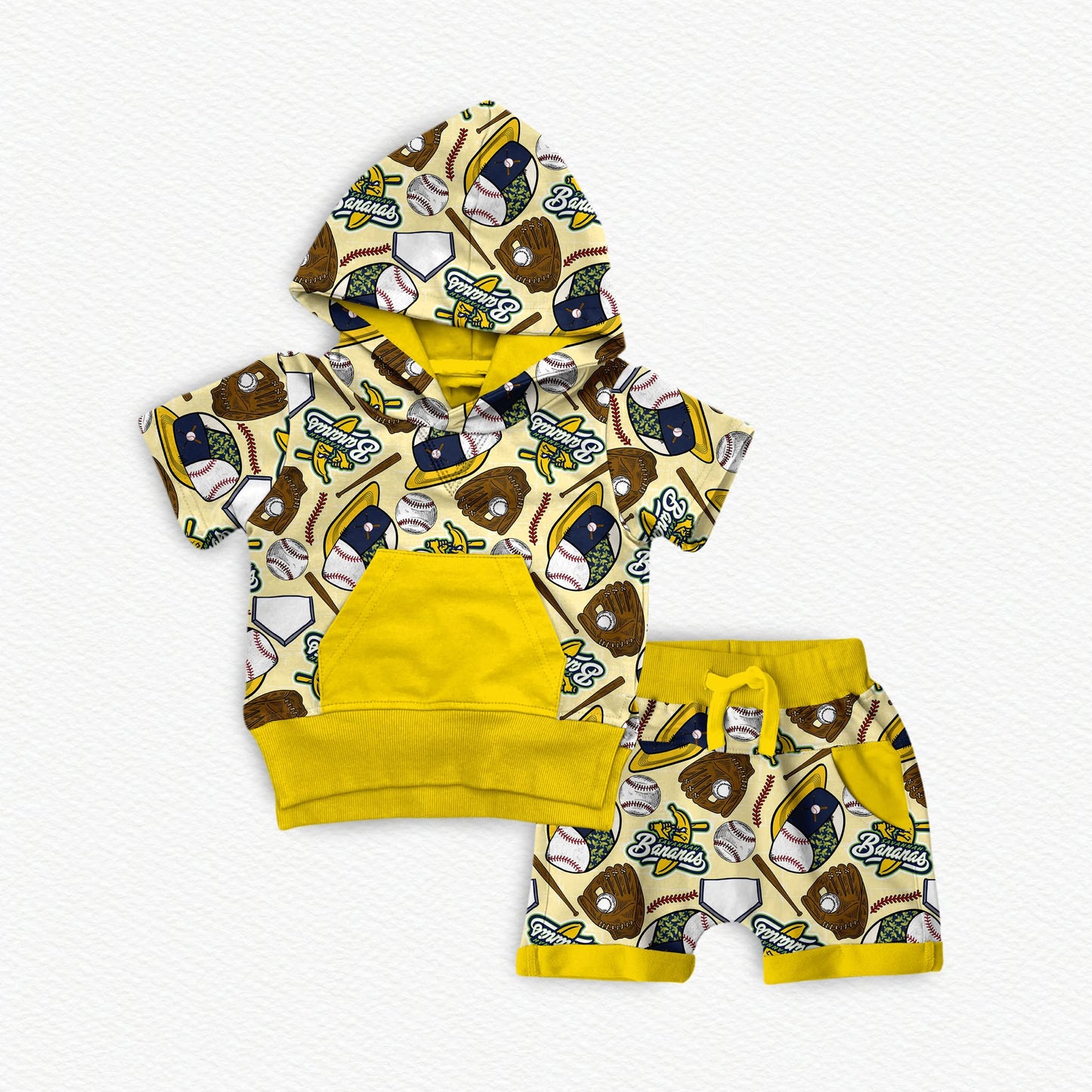 Savannah Banana's Bamboo Hooded Tee & Jogger Shorts Set