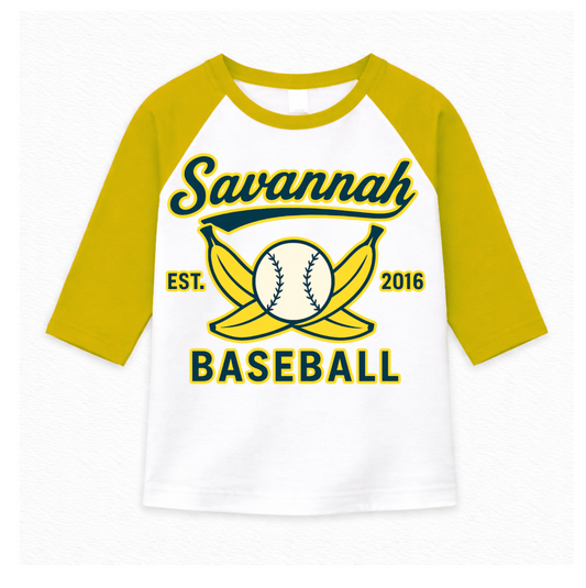 Savannah Banana's Bamboo Youth Raglan Baseball Tee